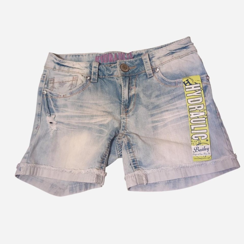 hydraulic y2k Distressed denim shorts with a‎ relaxed fit